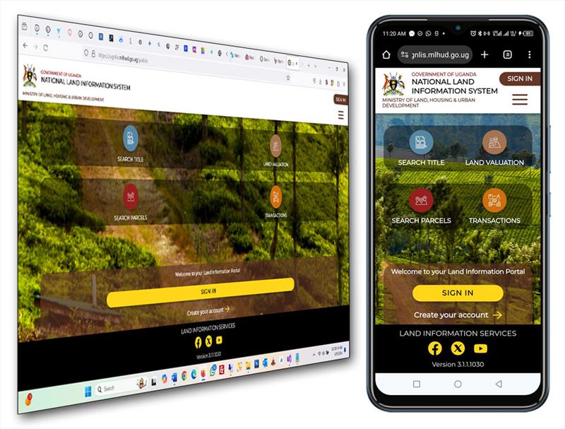 Uganda's Online Land Search Portal (MLHUD).