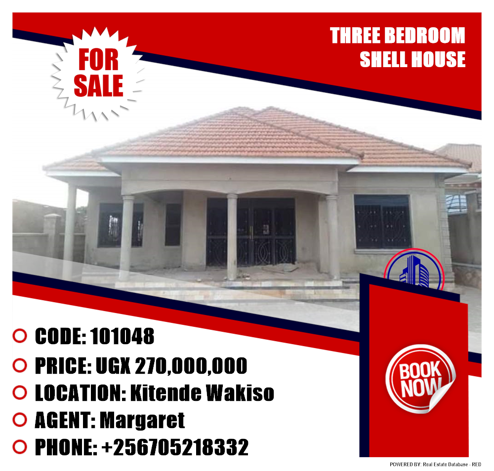 3 bedroom Shell House  for sale in Kitende Wakiso Uganda, code: 101048