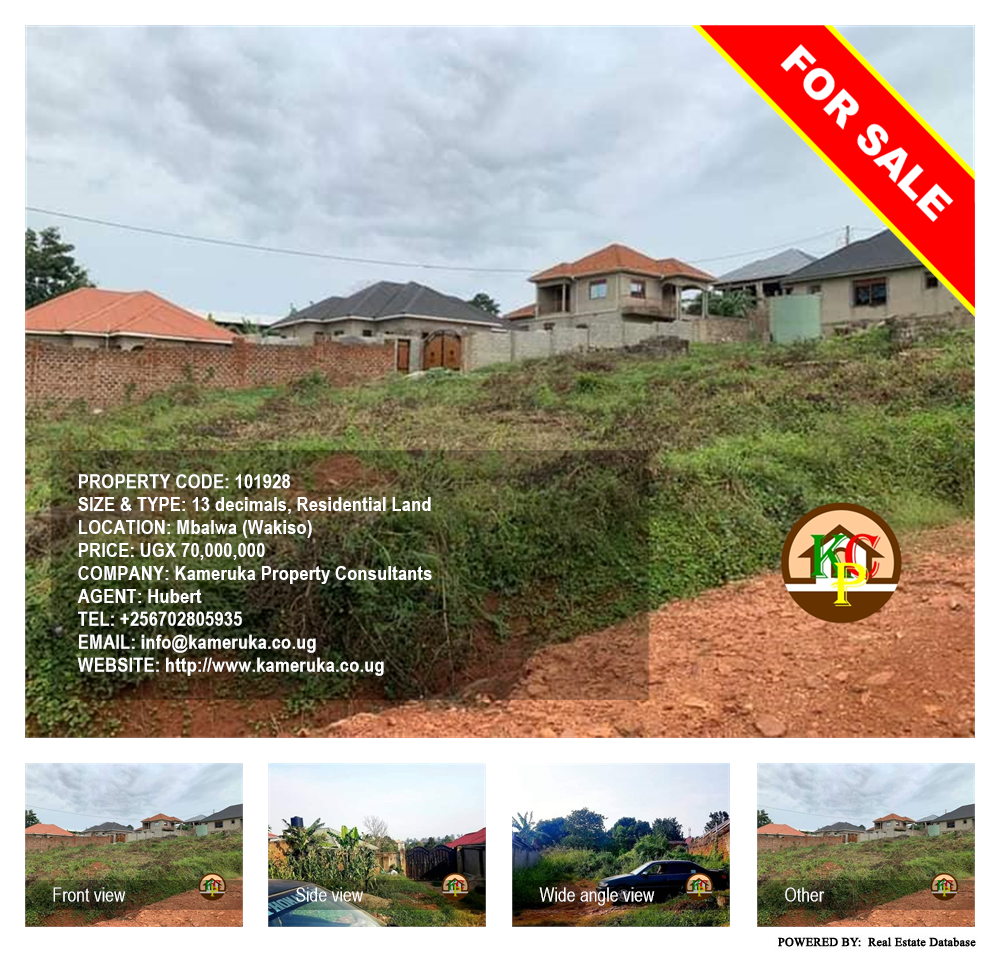 Residential Land  for sale in Mbalwa Wakiso Uganda, code: 101928