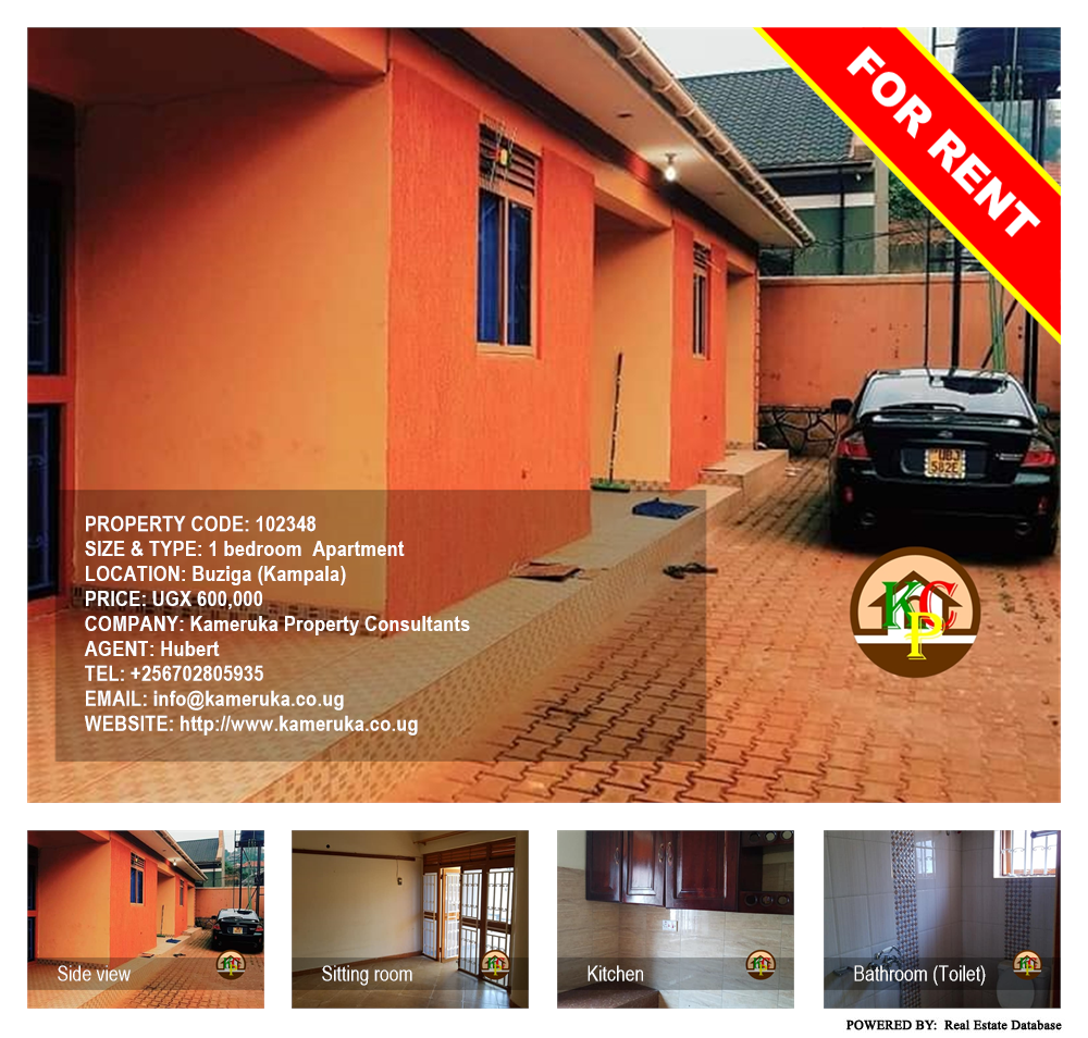1 bedroom Apartment  for rent in Buziga Kampala Uganda, code: 102348