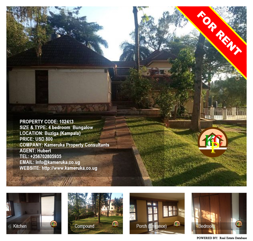 4 bedroom Bungalow  for rent in Buziga Kampala Uganda, code: 102413