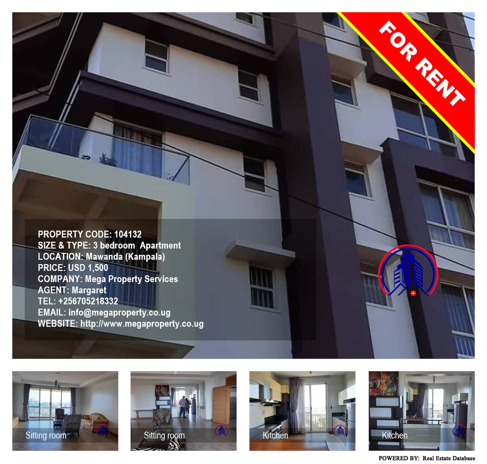 3 bedroom Apartment  for rent in Mawanda Kampala Uganda, code: 104132