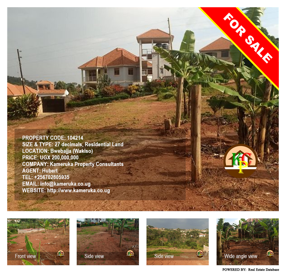 Residential Land  for sale in Bwebajja Wakiso Uganda, code: 104214