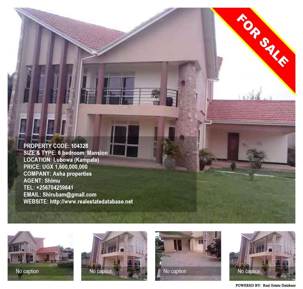 6 bedroom Mansion  for sale in Lubowa Kampala Uganda, code: 104328