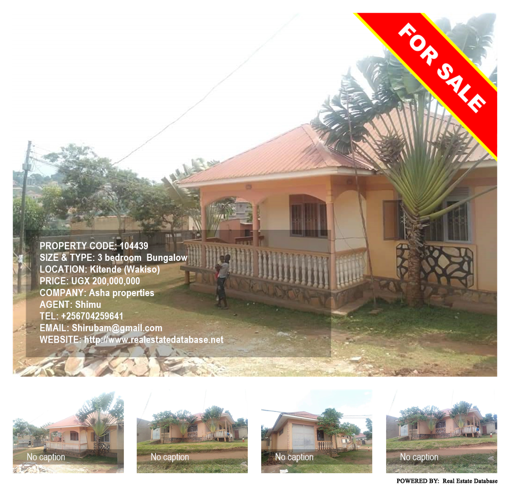 3 bedroom Bungalow  for sale in Kitende Wakiso Uganda, code: 104439
