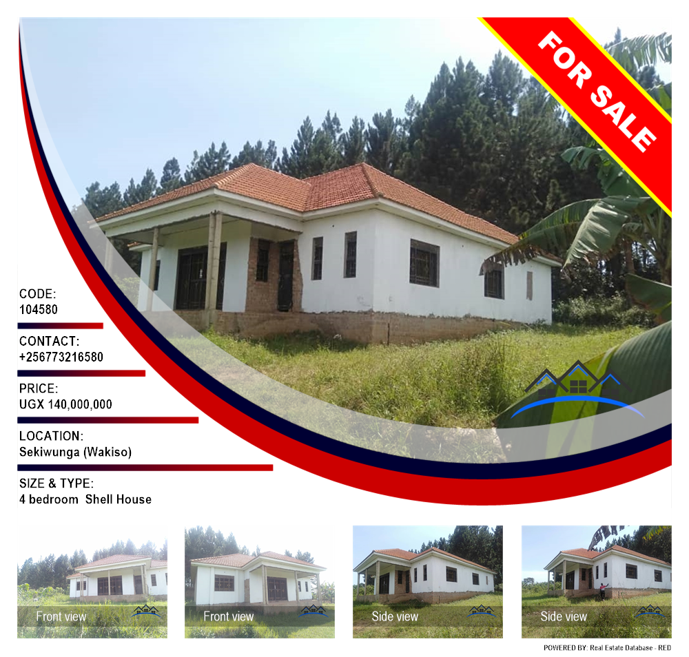 4 bedroom Shell House  for sale in Ssekiwunga Wakiso Uganda, code: 104580