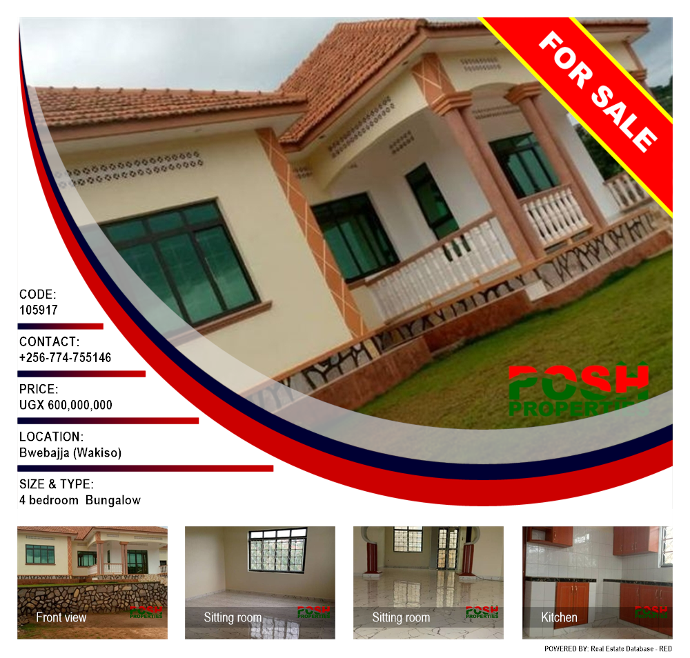 4 bedroom Bungalow  for sale in Bwebajja Wakiso Uganda, code: 105917