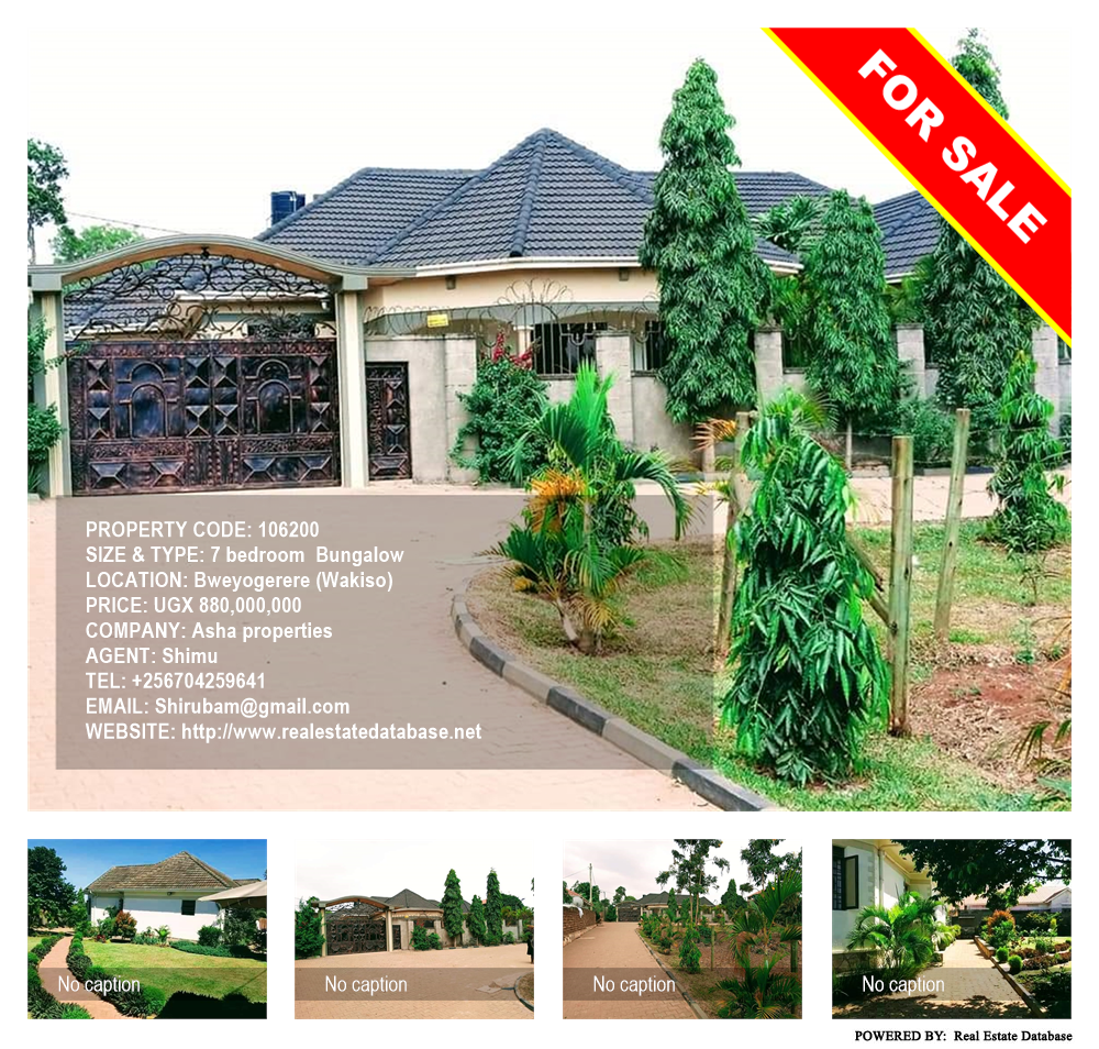 7 bedroom Bungalow  for sale in Bweyogerere Wakiso Uganda, code: 106200