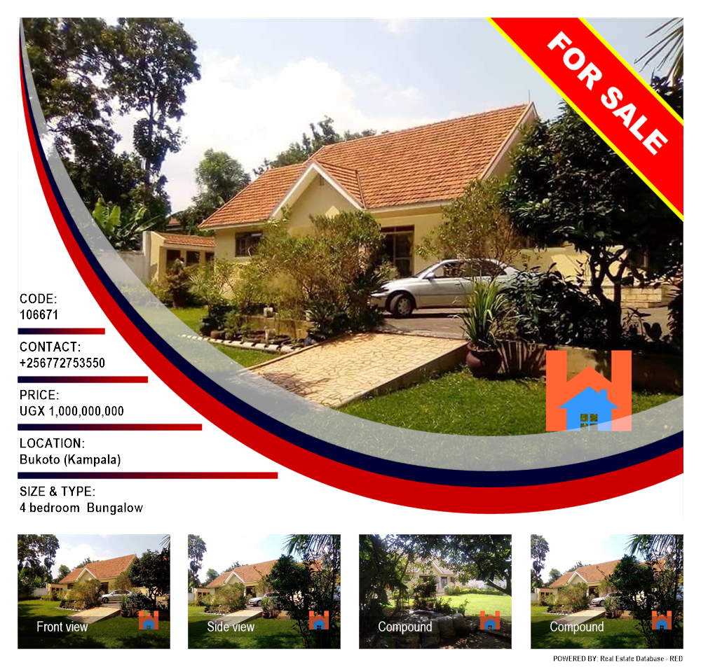 4 bedroom Bungalow  for sale in Bukoto Kampala Uganda, code: 106671