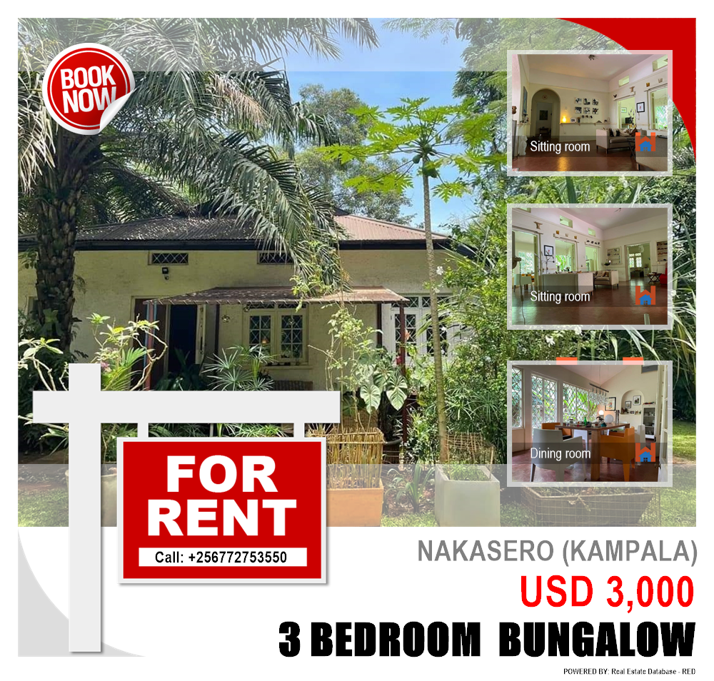 3 bedroom Bungalow  for rent in Nakasero Kampala Uganda, code: 106738