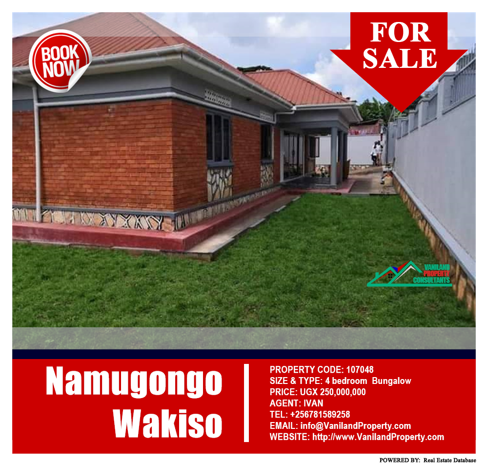 4 bedroom Bungalow  for sale in Namugongo Wakiso Uganda, code: 107048