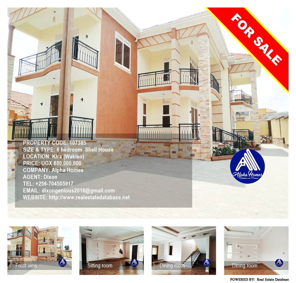 6 bedroom Shell House  for sale in Kira Wakiso Uganda, code: 107385