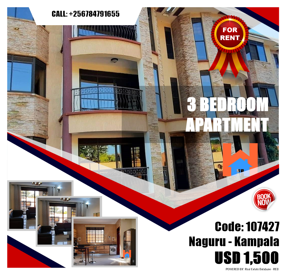 3 bedroom Apartment  for rent in Naguru Kampala Uganda, code: 107427