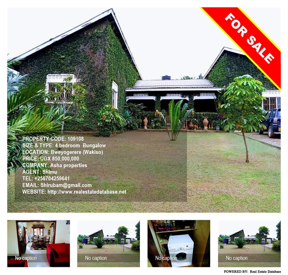 4 bedroom Bungalow  for sale in Bweyogerere Wakiso Uganda, code: 109108