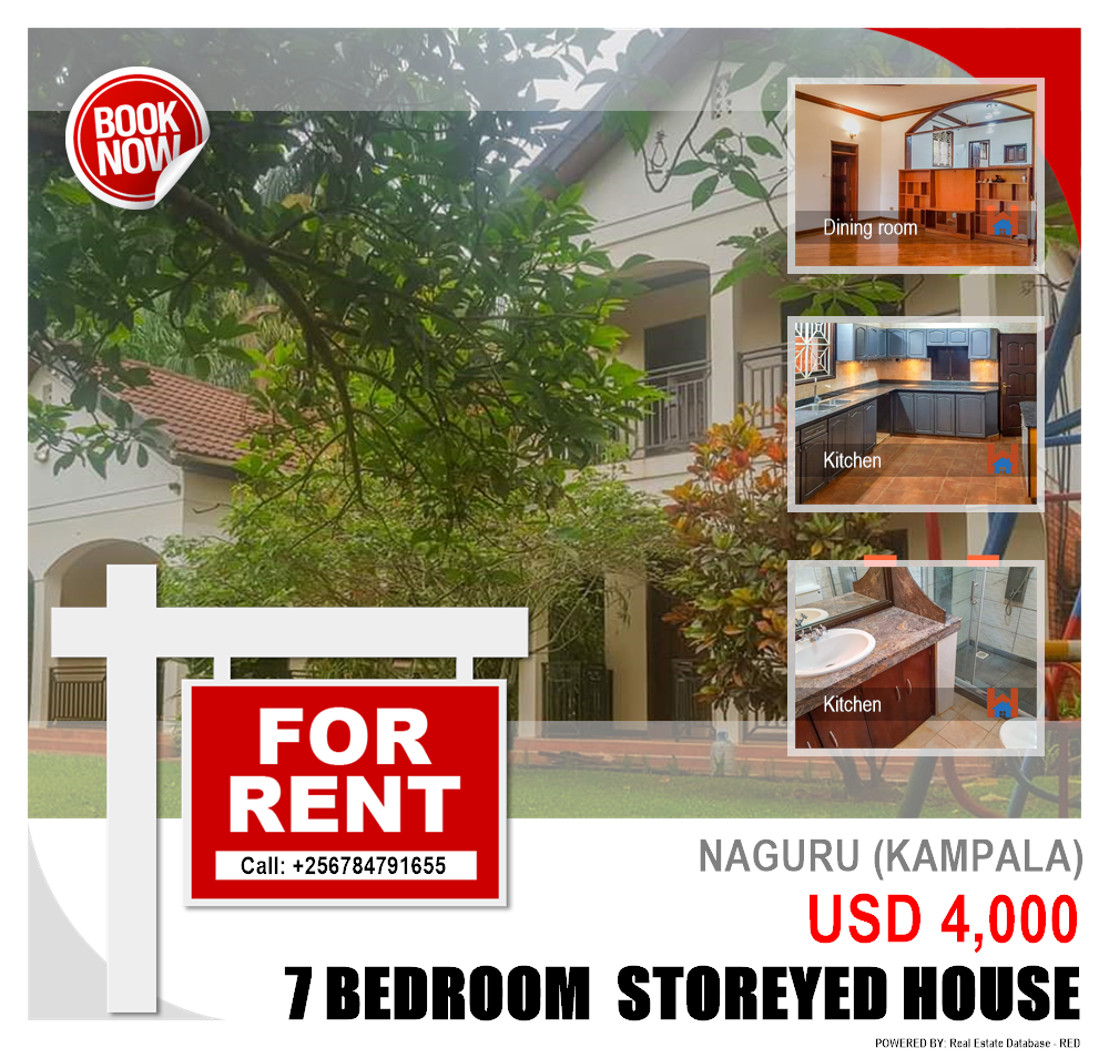 7 bedroom Storeyed house  for rent in Naguru Kampala Uganda, code: 109600