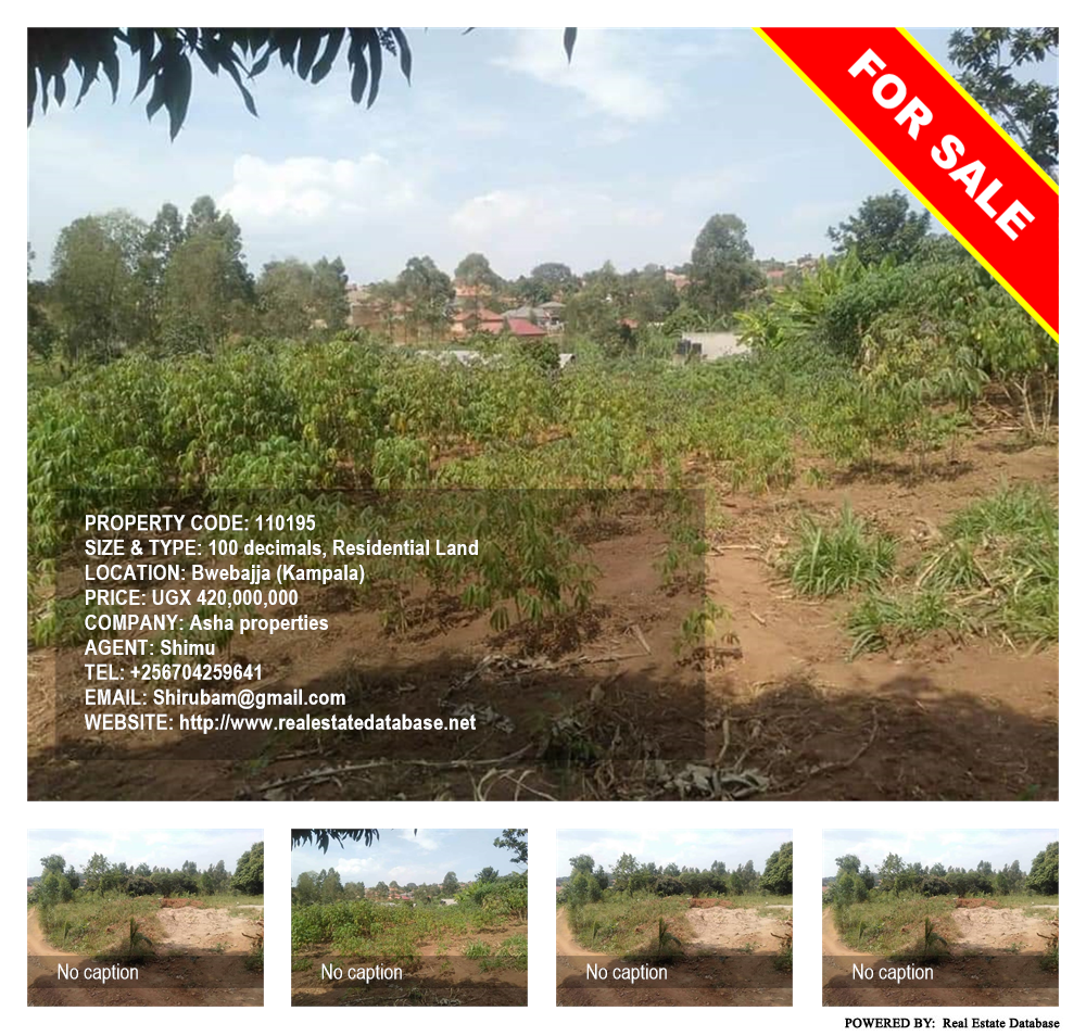 Residential Land  for sale in Bwebajja Kampala Uganda, code: 110195
