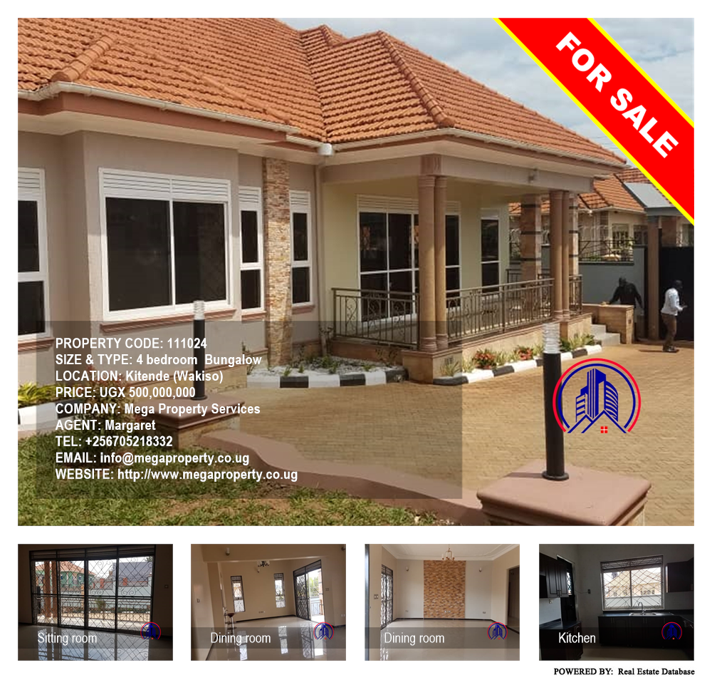 4 bedroom Bungalow  for sale in Kitende Wakiso Uganda, code: 111024