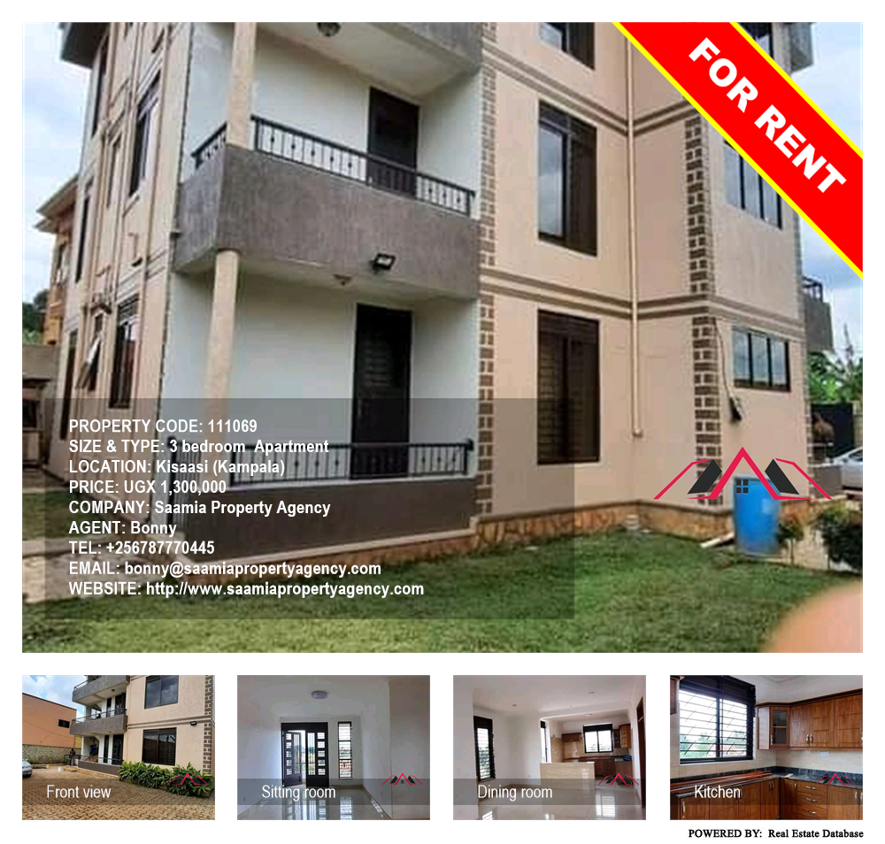 3 bedroom Apartment  for rent in Kisaasi Kampala Uganda, code: 111069