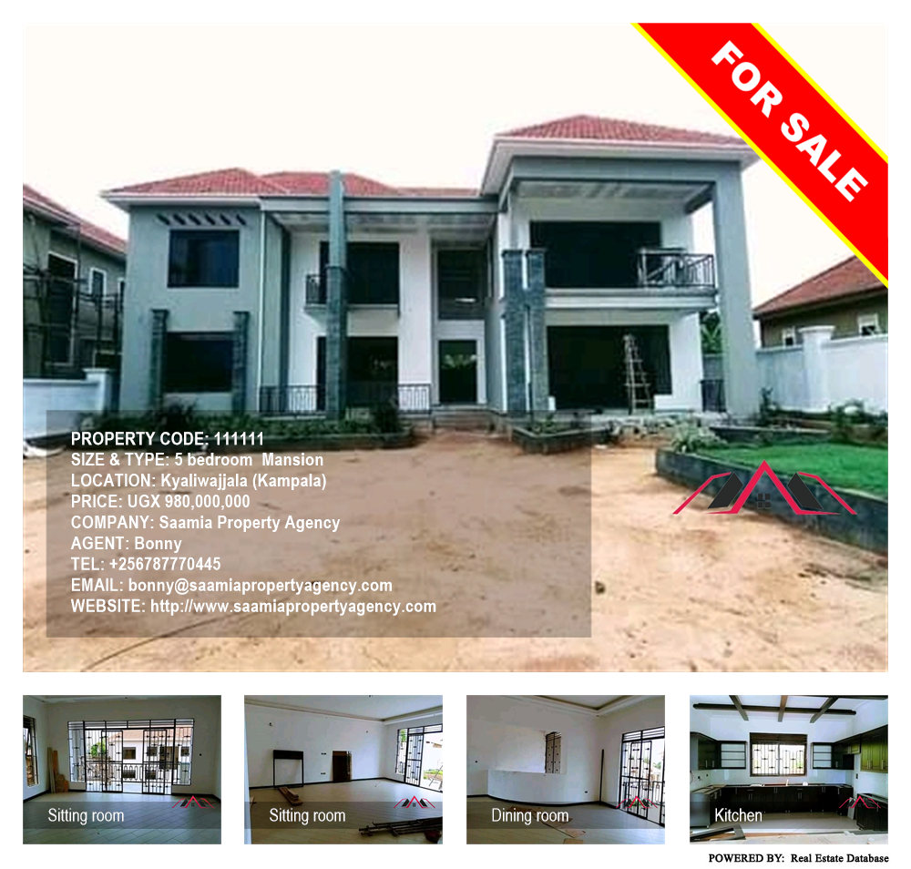 5 bedroom Mansion  for sale in Kyaliwajjala Kampala Uganda, code: 111111