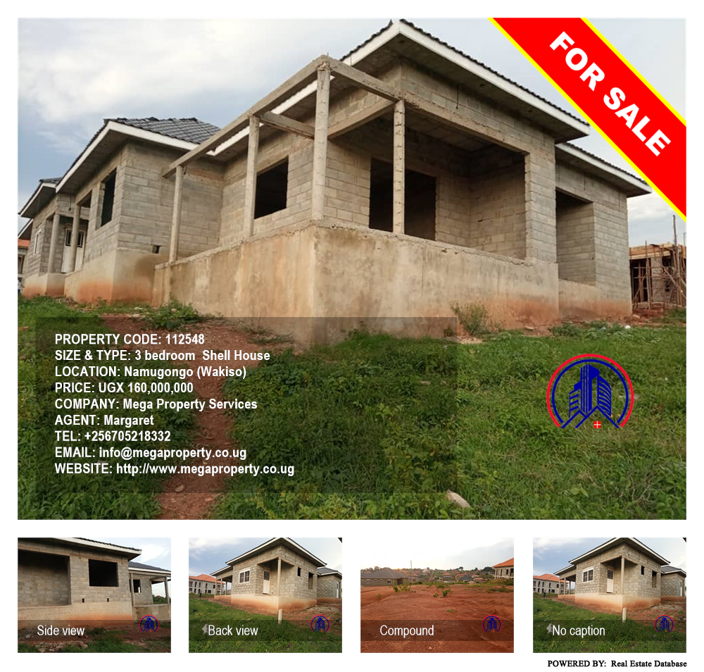 3 bedroom Shell House  for sale in Namugongo Wakiso Uganda, code: 112548