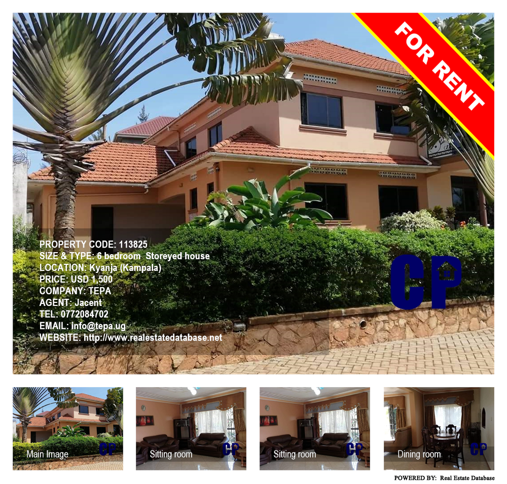 6 bedroom Storeyed house  for rent in Kyanja Kampala Uganda, code: 113825