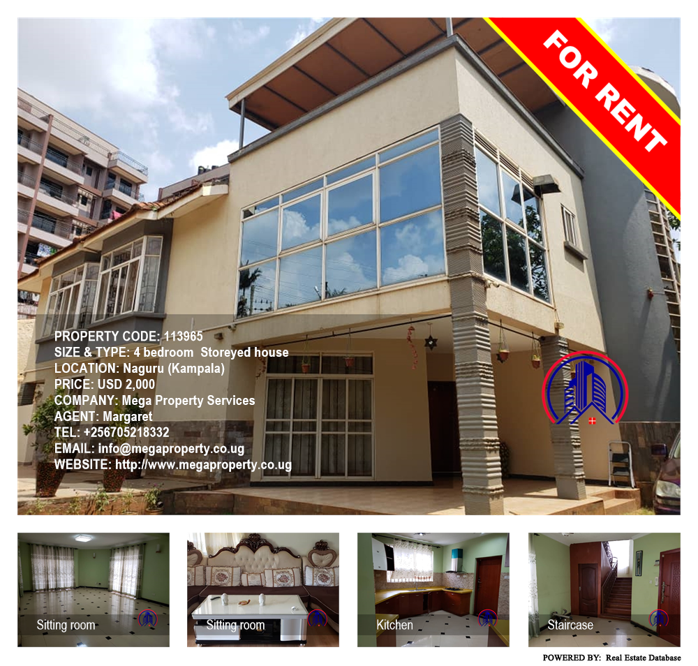 4 bedroom Storeyed house  for rent in Naguru Kampala Uganda, code: 113965