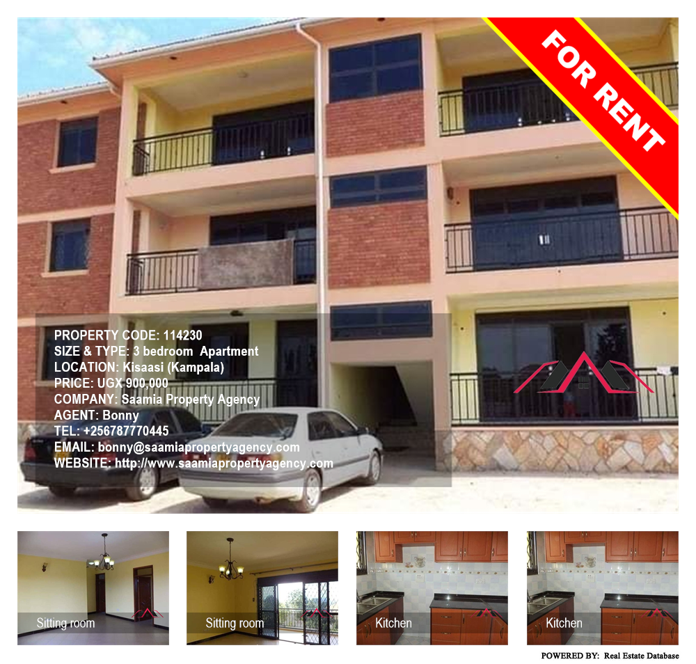 3 bedroom Apartment  for rent in Kisaasi Kampala Uganda, code: 114230