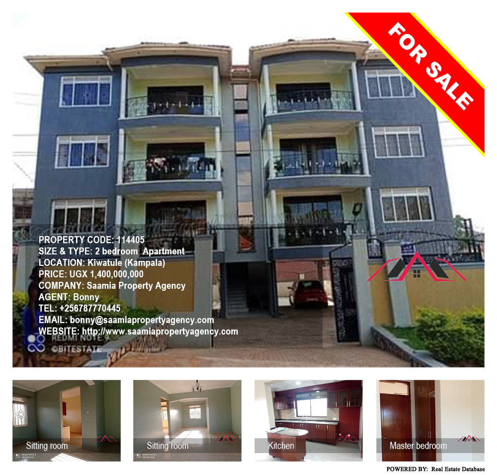 2 bedroom Apartment  for sale in Kiwaatule Kampala Uganda, code: 114405