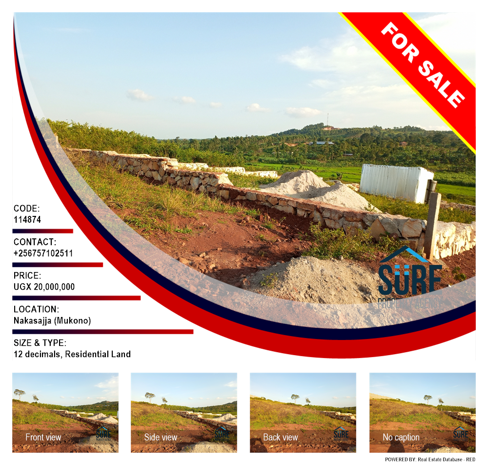 Residential Land  for sale in Nakassajja Mukono Uganda, code: 114874