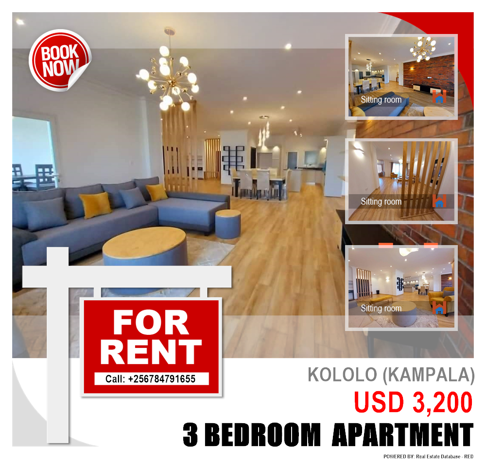 3 bedroom Apartment  for rent in Kololo Kampala Uganda, code: 115518