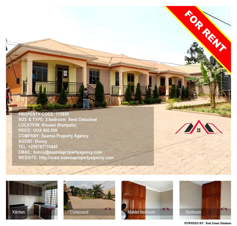 2 bedroom Semi Detached  for rent in Kisaasi Kampala Uganda, code: 115650