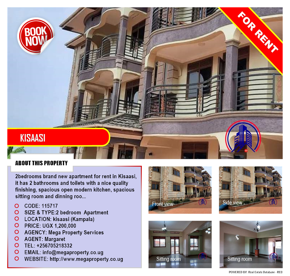 2 bedroom Apartment  for rent in Kisaasi Kampala Uganda, code: 115717