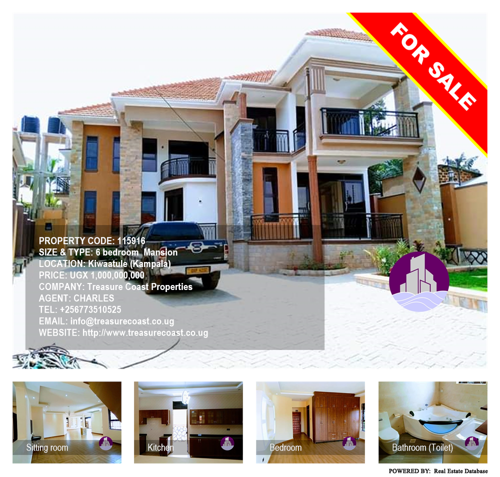 6 bedroom Mansion  for sale in Kiwaatule Kampala Uganda, code: 115916