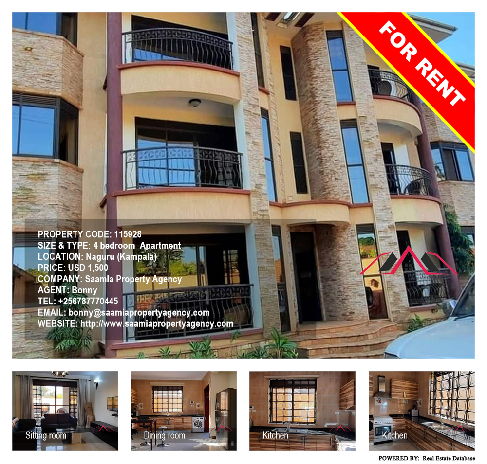 4 bedroom Apartment  for rent in Naguru Kampala Uganda, code: 115928
