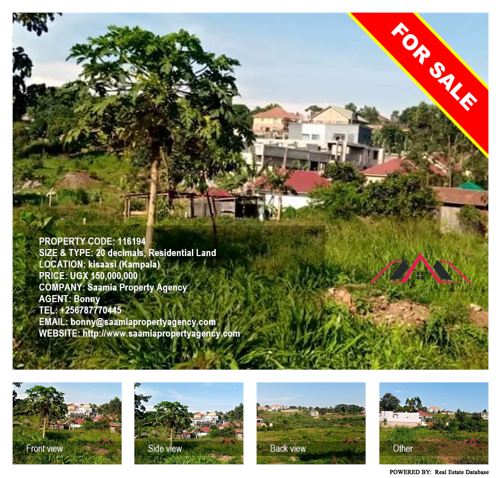 Residential Land  for sale in Kisaasi Kampala Uganda, code: 116194