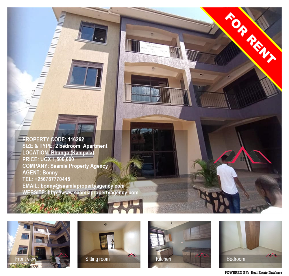 2 bedroom Apartment  for rent in Bbunga Kampala Uganda, code: 116262