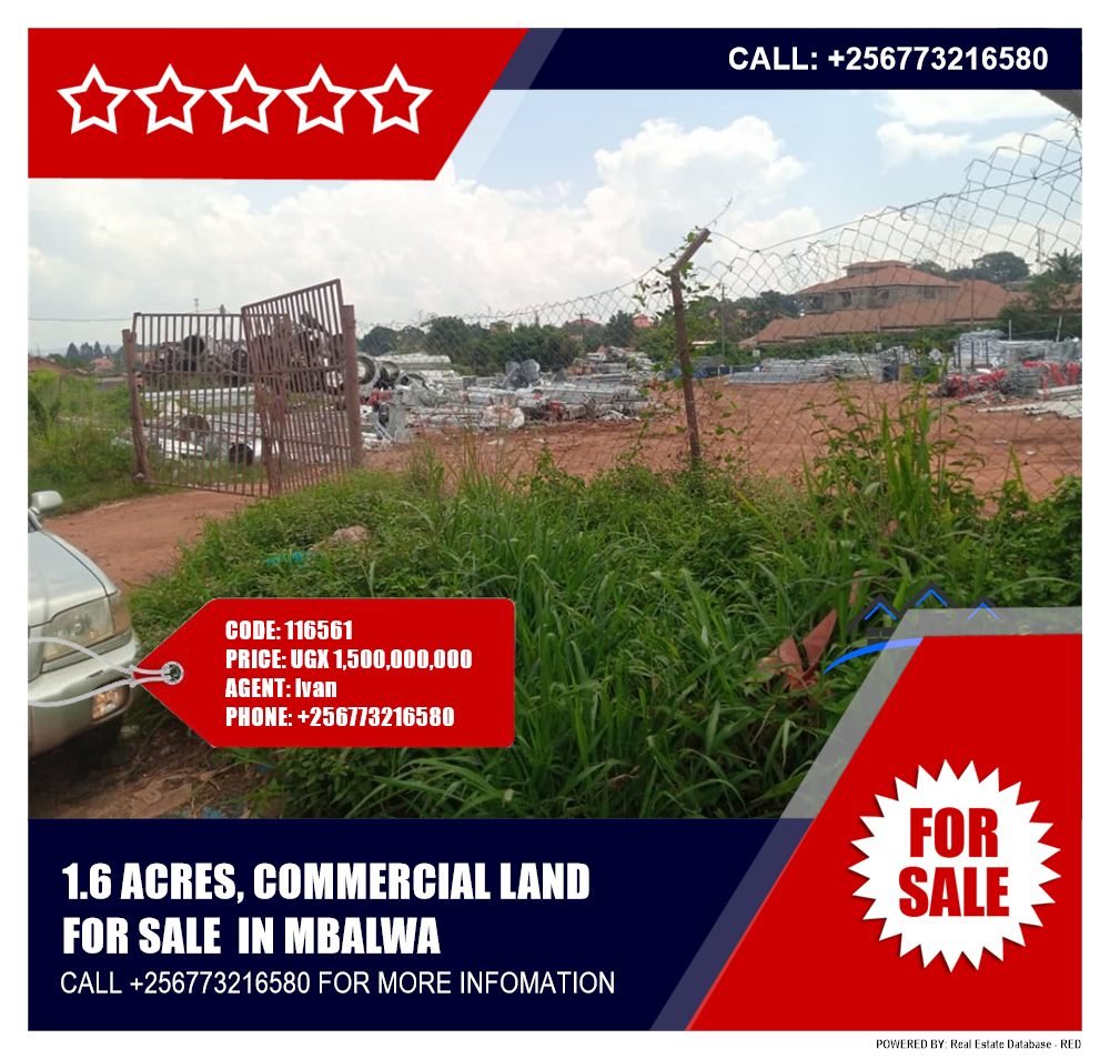 Commercial Land  for sale in Mbalwa Wakiso Uganda, code: 116561