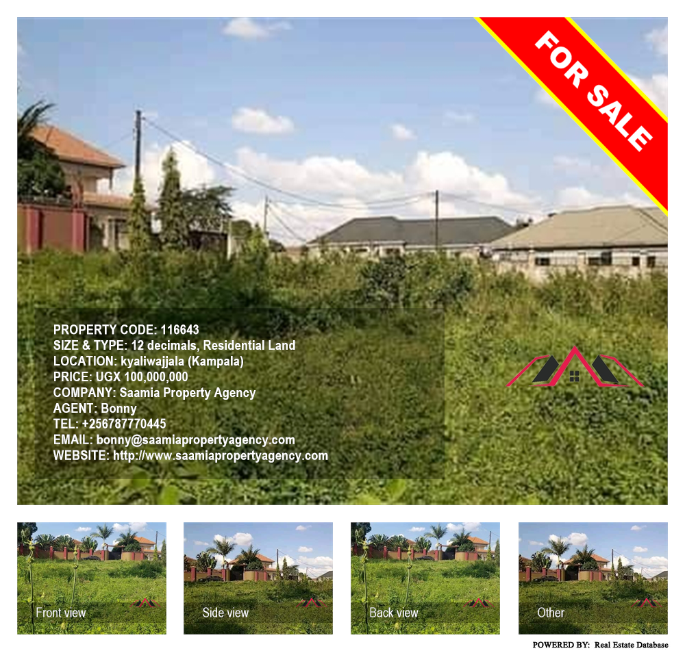 Residential Land  for sale in Kyaliwajjala Kampala Uganda, code: 116643