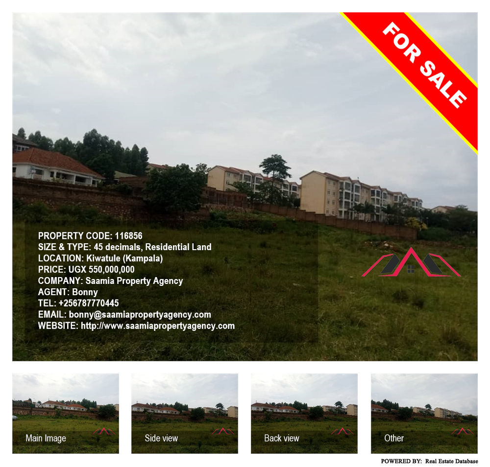 Residential Land  for sale in Kiwaatule Kampala Uganda, code: 116856