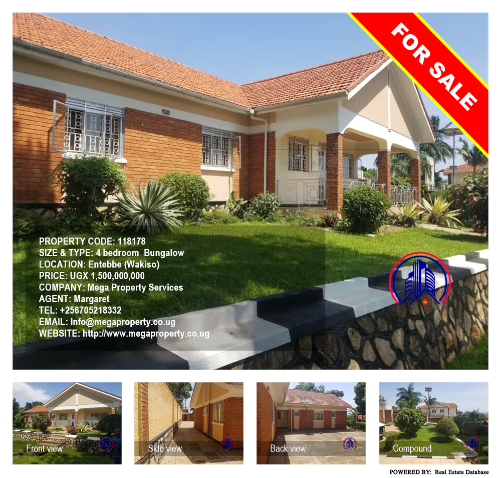 4 bedroom Bungalow  for sale in Entebbe Wakiso Uganda, code: 118178