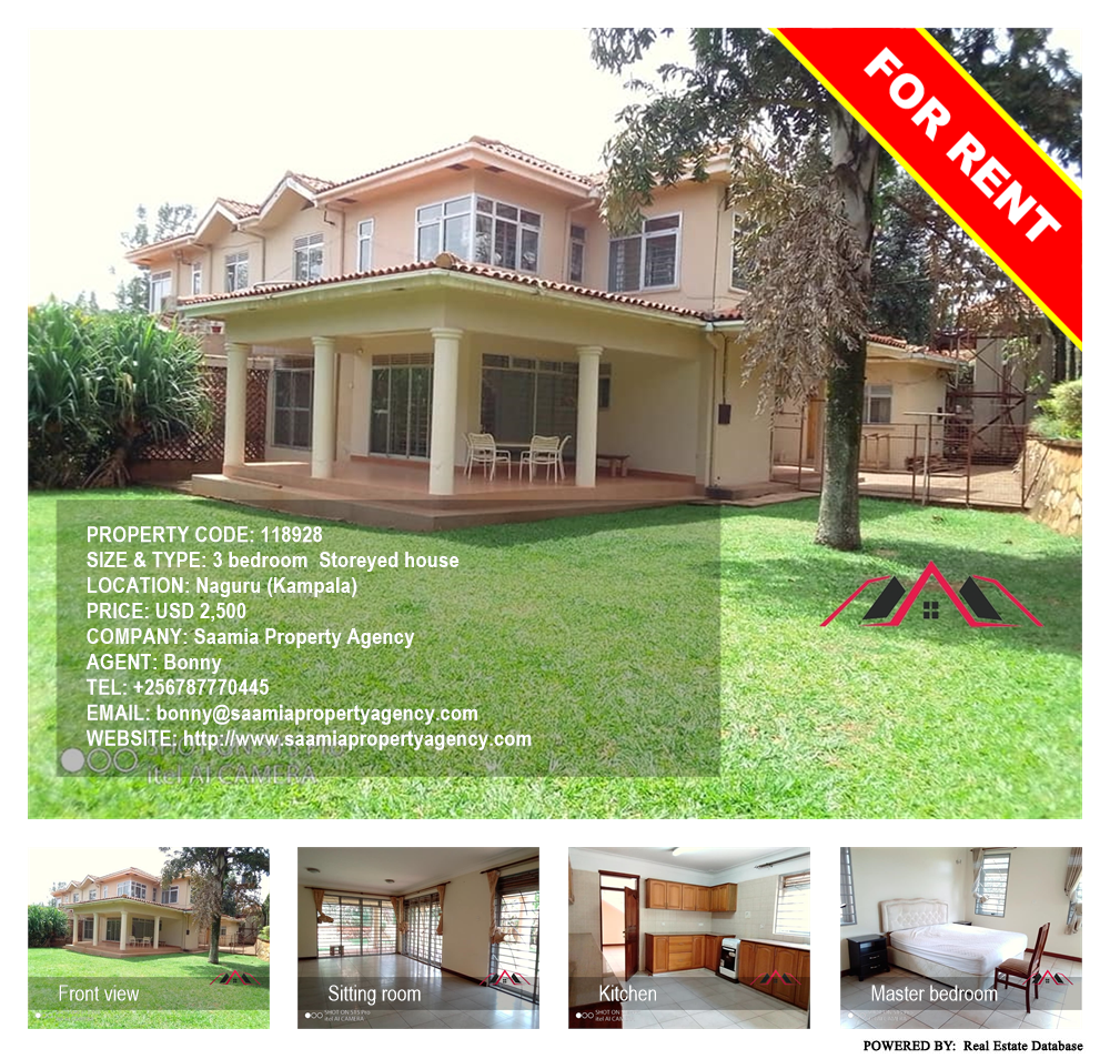 3 bedroom Storeyed house  for rent in Naguru Kampala Uganda, code: 118928