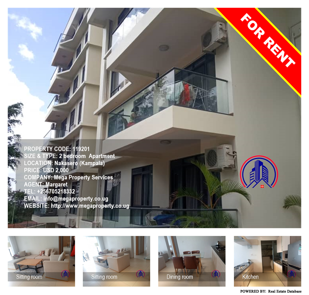 2 bedroom Apartment  for rent in Nakasero Kampala Uganda, code: 119201