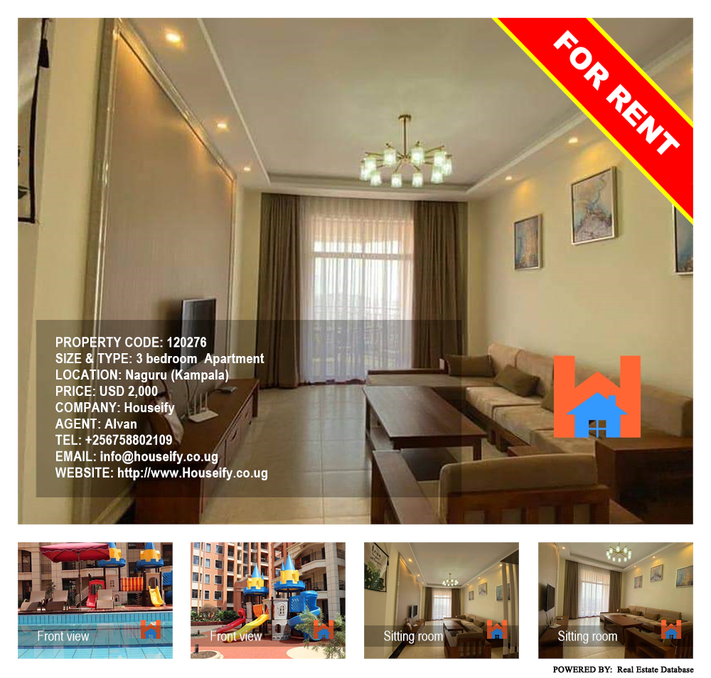 3 bedroom Apartment  for rent in Naguru Kampala Uganda, code: 120276