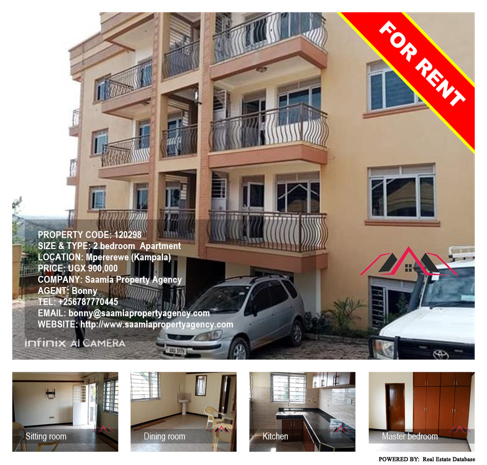 2 bedroom Apartment  for rent in Mpererewe Kampala Uganda, code: 120298