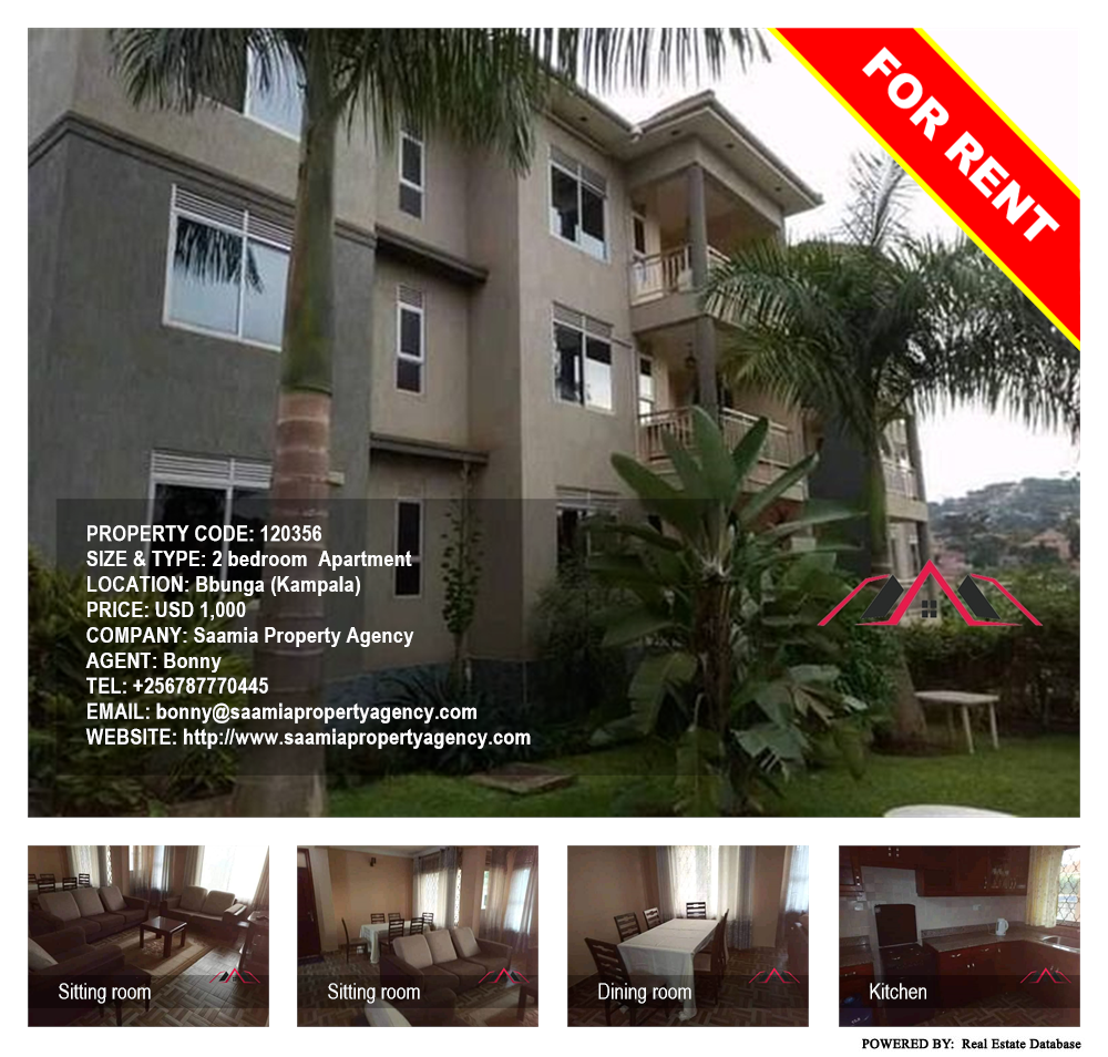 2 bedroom Apartment  for rent in Bbunga Kampala Uganda, code: 120356