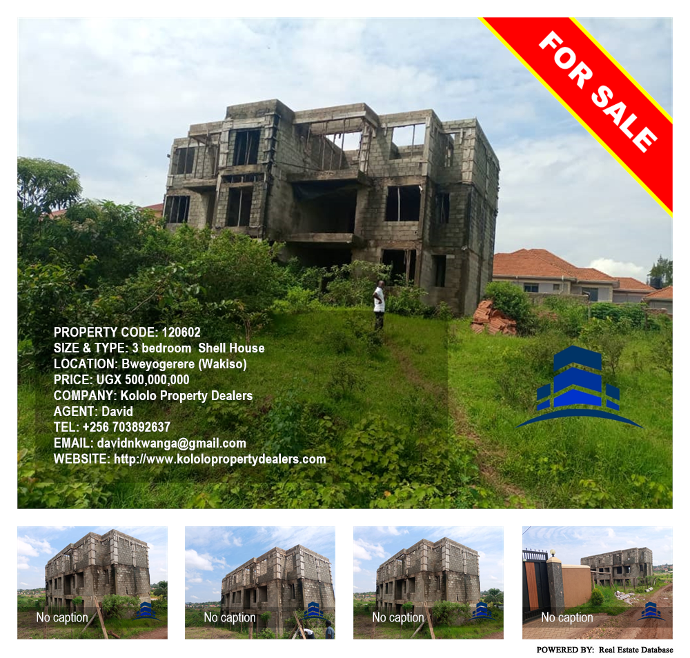 3 bedroom Shell House  for sale in Bweyogerere Wakiso Uganda, code: 120602