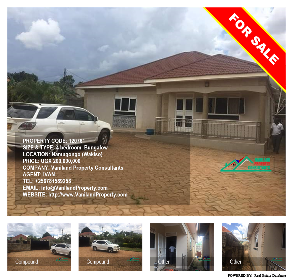 4 bedroom Bungalow  for sale in Namugongo Wakiso Uganda, code: 120761