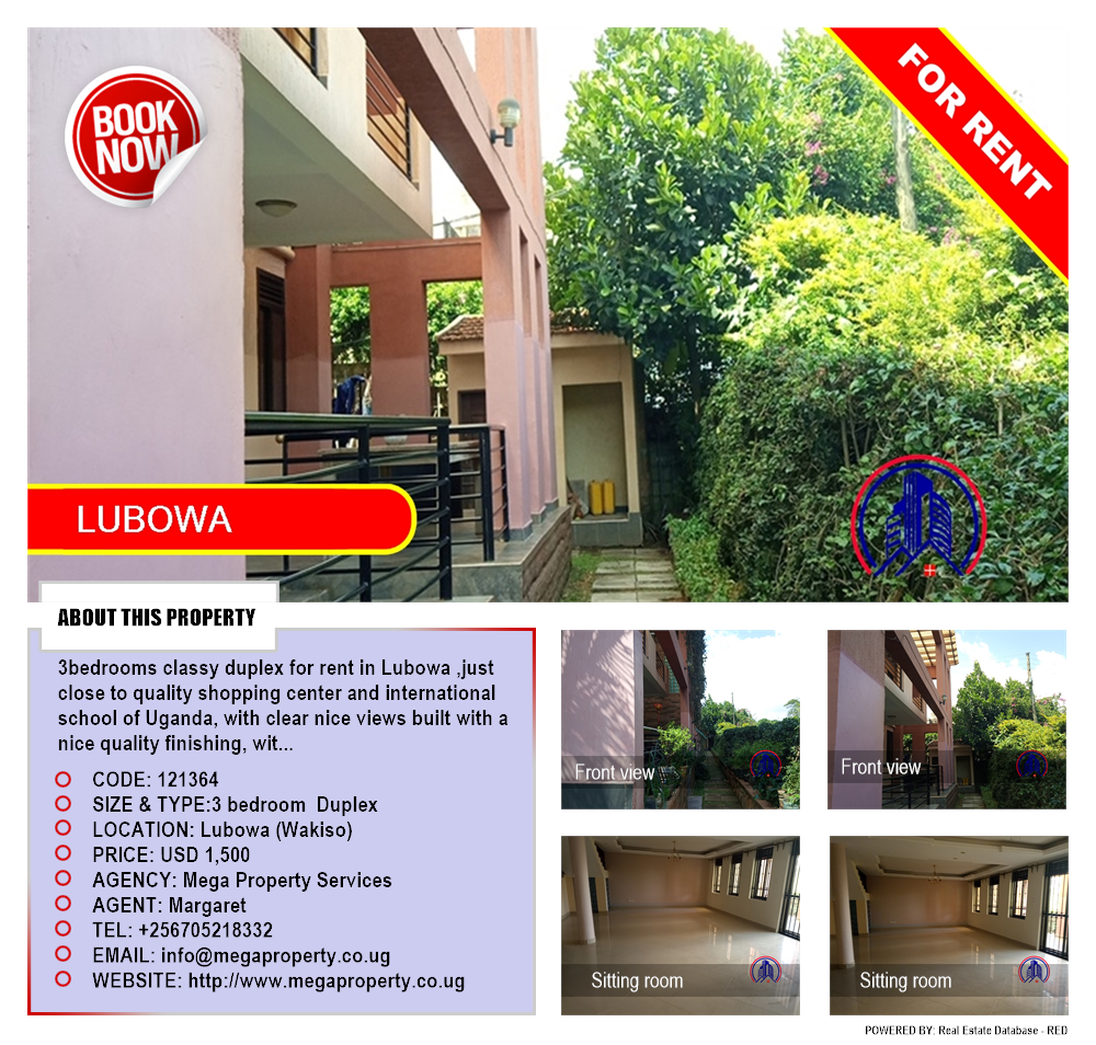 3 bedroom Duplex  for rent in Lubowa Wakiso Uganda, code: 121364