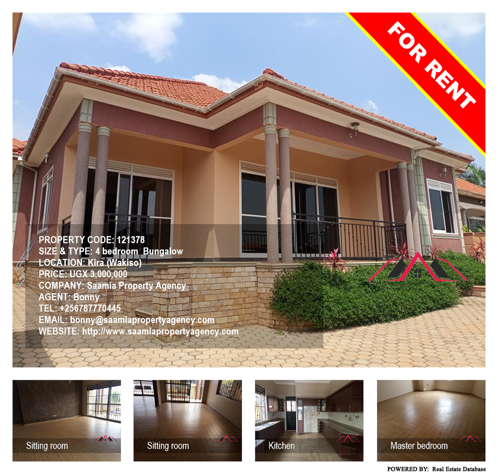 4 bedroom Bungalow  for rent in Kira Wakiso Uganda, code: 121378