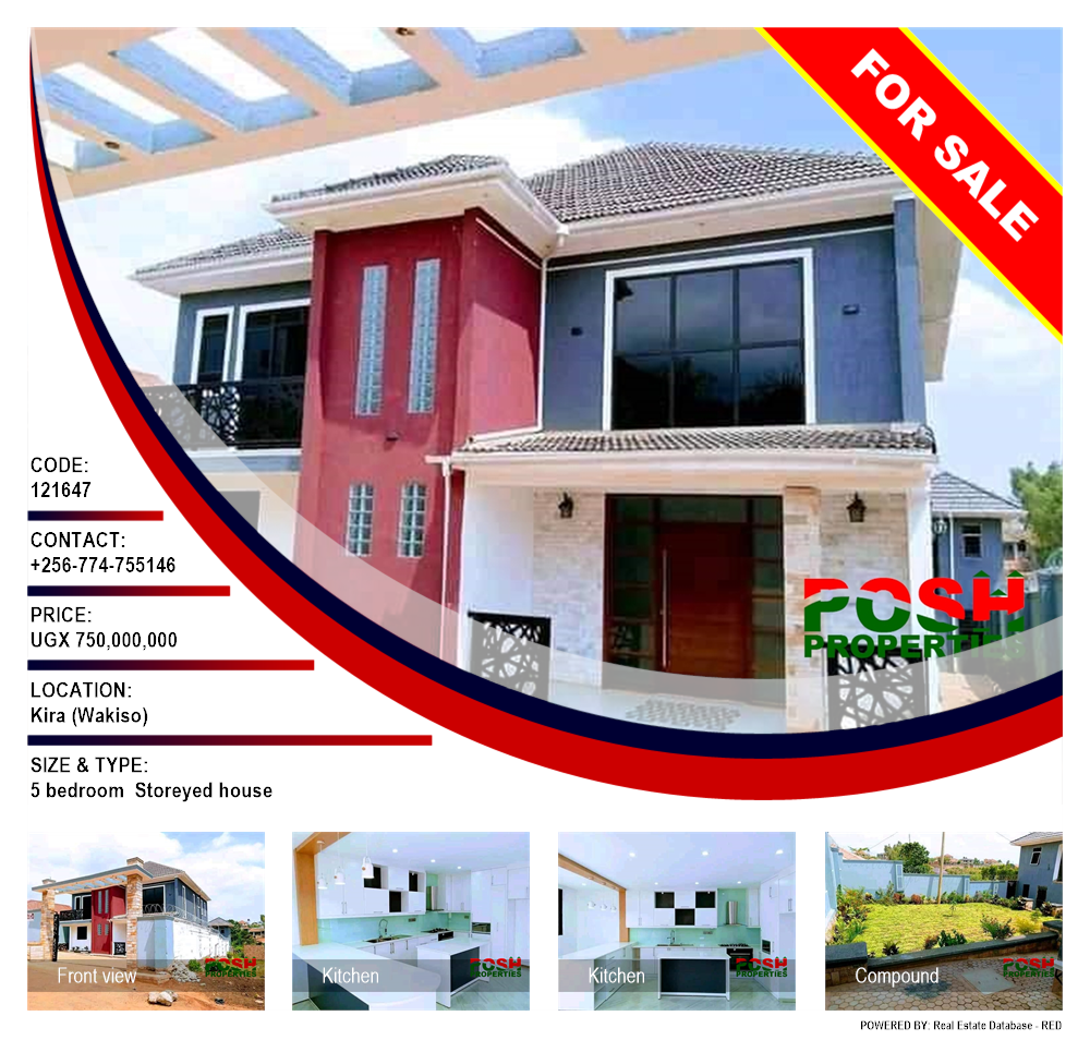 5 bedroom Storeyed house  for sale in Kira Wakiso Uganda, code: 121647